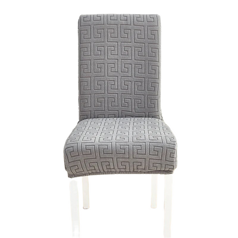 Slipcovers Chair Cover Dark Grey Square Geometric Design Elastic Material For