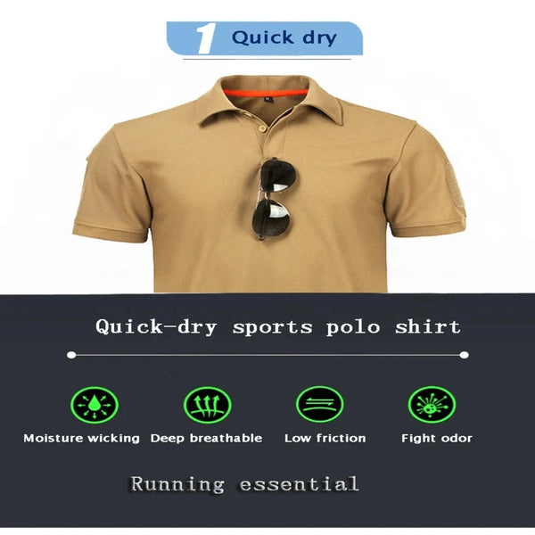 T Shirts Mens Quick Dry Embroidered Polo Shirts Custom Plus Size Tactical