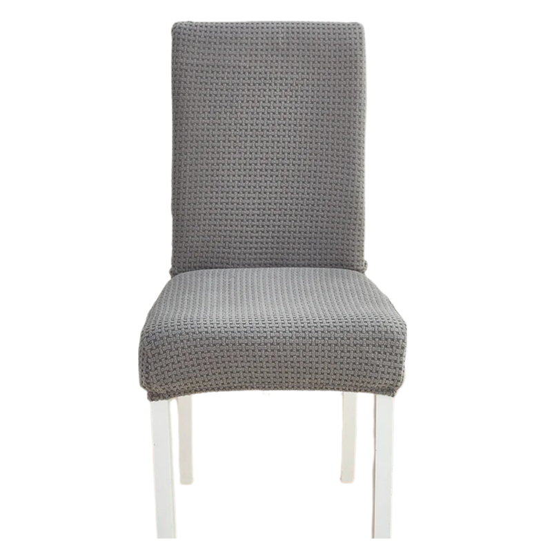 Slipcovers Dark Grey Micro Knitted Chair Cover For Dining Room Kitchen Wedding Hotel Banquet