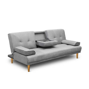 Sofa Beds Artiss Sofa Bed 188Cm Grey Faux Linen