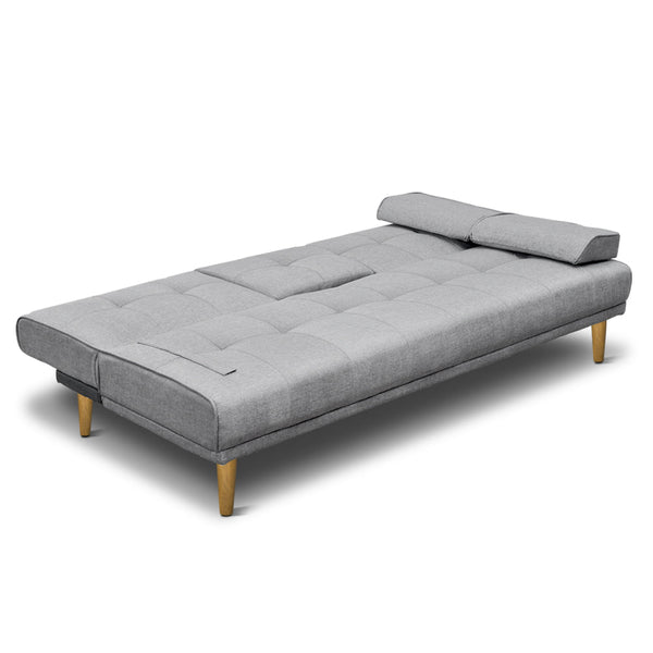 Sofa Beds Artiss Sofa Bed 188Cm Grey Faux Linen