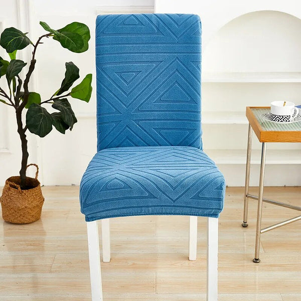 Slipcovers Chair Cover Blue Triangular Design Elastic Material For Dining Room Kitchen