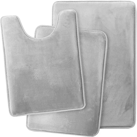 Bath Mats, Rugs & Toilet Covers Bath Mat Gray Non Slip Rug Set Bathroom Absorbent Washable Carpet Accessories