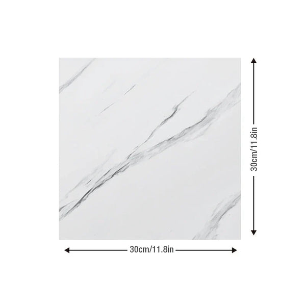 Wall Stickers 10 Pieces Vinyl Tile Self Adhesive White Grey Stain Marble Pvc Wallpaper Sticker