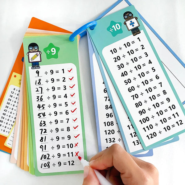 Educational Toys 0 12 Times Table Cards, Multiplication Charts, Self Check Math Learning Tool, Montessori Mathematical Training, Teaching Aids