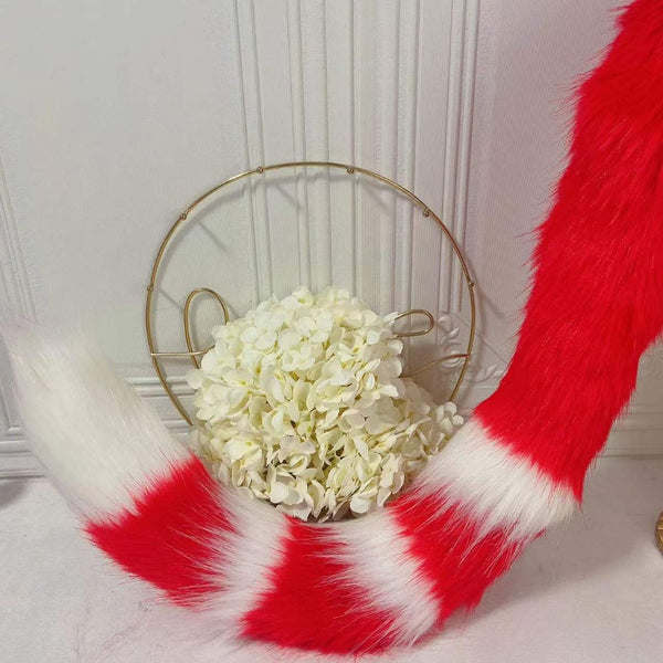 Unisex Costumes 31.5 Inch Christmas Fox Tail Ears Collar Cosplay Animal Costume Unisex