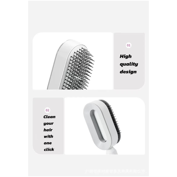 Brushes & Combs Self Cleaning Hair Brush With One Click Release | Massage Cushion Design Anti Frizz And Detangling