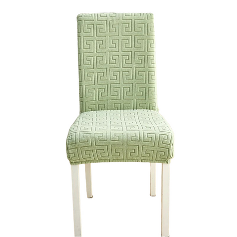 Slipcovers Chair Cover Light Green Square Geometric Design Elastic Material For