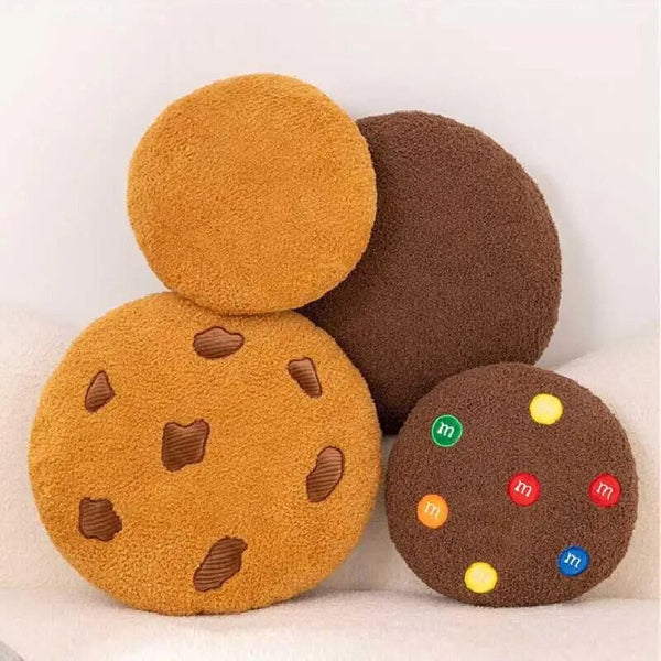 Cushions & Decorative Pillows Plush Pillow Light Brown Chocolate Cookies Biscuit Shape Stuffed Soft Cushion