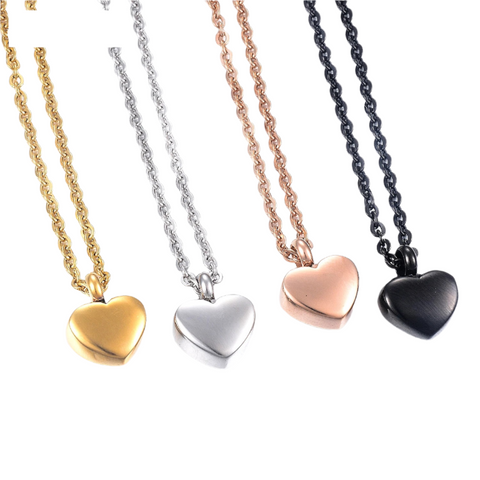 Necklaces & Pendants Small Heart Cremation Urn Necklace Stainless Steel Memorial Ash Pendant Jewelry