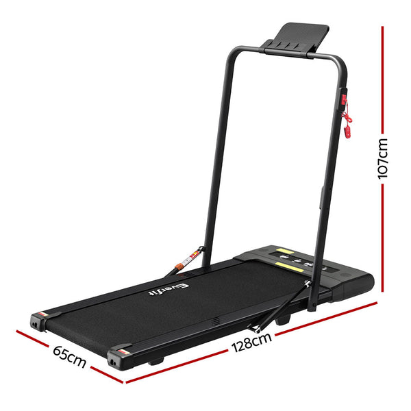 Treadmills Everfit Treadmill Electric Walking Pad Under Desk Home Gym Fitness 400Mm Black