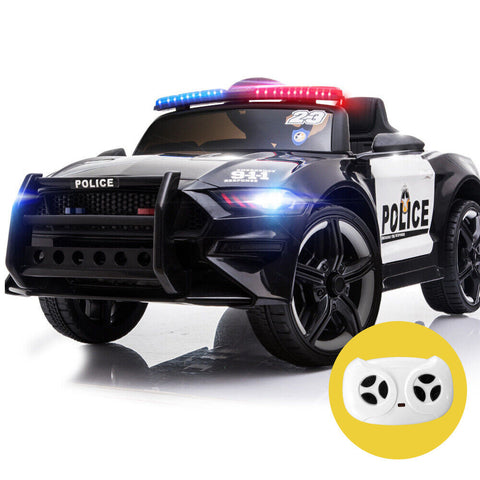 Kids Ride On Toys Rovo Kids Ride On Car Mustang Style Patrol Electric Battery Powered Toy Black/White