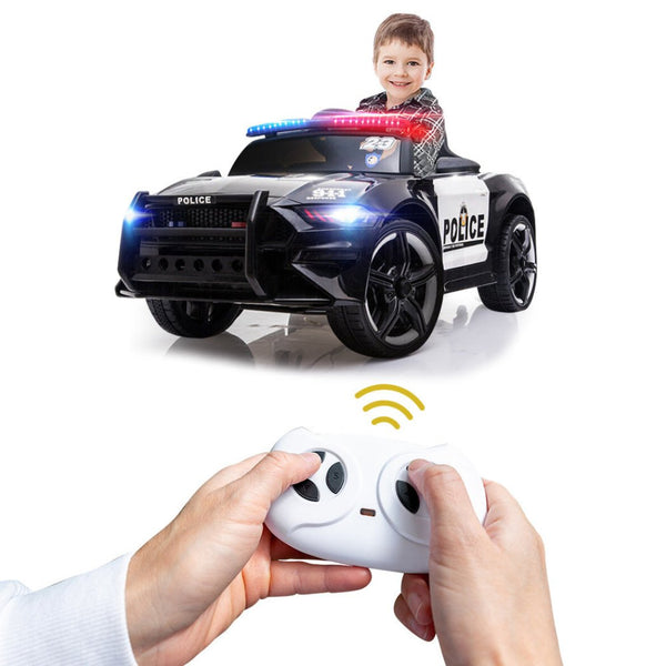 Kids Ride On Toys Rovo Kids Ride On Car Mustang Style Patrol Electric Battery Powered Toy Black/White