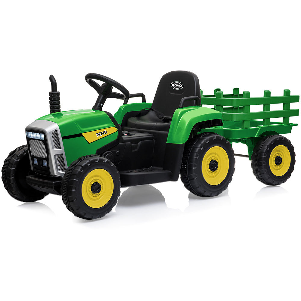 Kids Ride On Toys Rovo Kids Electric Battery Operated Ride On Tractor Toy Remote Control Green And Yellow