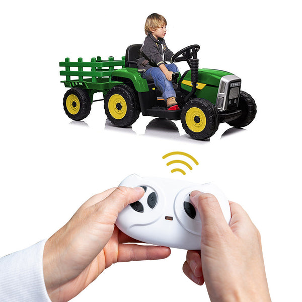 Kids Ride On Toys Rovo Kids Electric Battery Operated Ride On Tractor Toy Remote Control Green And Yellow