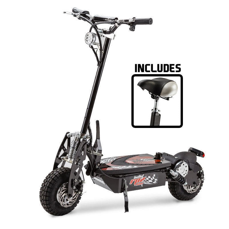 Electric Scooters Bullet Bullet&#174; Black/Red 48V 1000W Turbo W/ Led Folding Electric Scooter For Adults Rpz1600