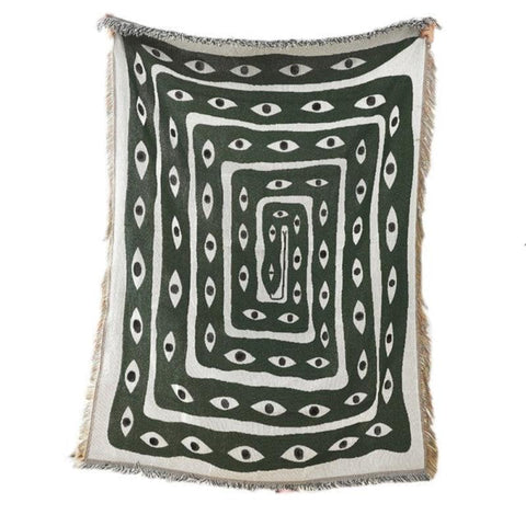 Tapestries Green Eye Snake Throw Blanket Home Decor Carpet Wall Hanging Outdoor Camping Mat