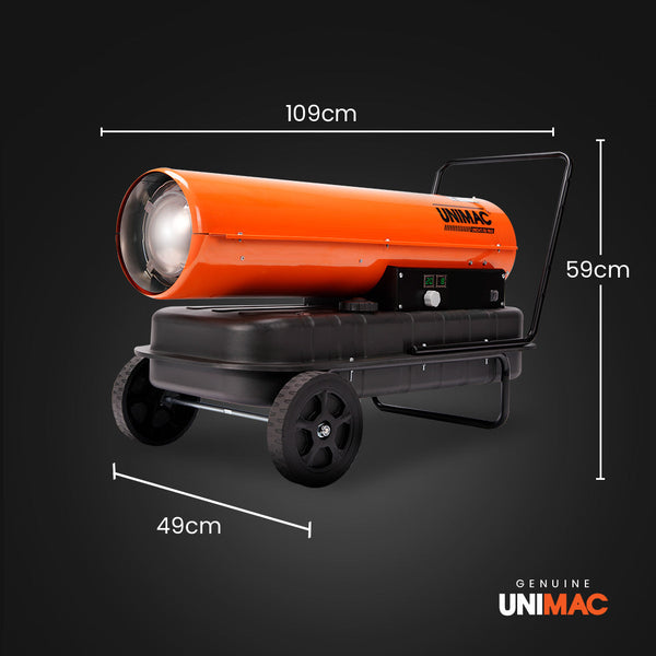 Heaters Unimac 50Kw Portable Industrial Diesel Indirect Forced Air Space Heater