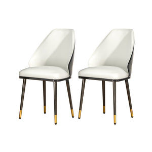 Dining Chairs Artiss Set Of 2 Leather Seat Beige And Black