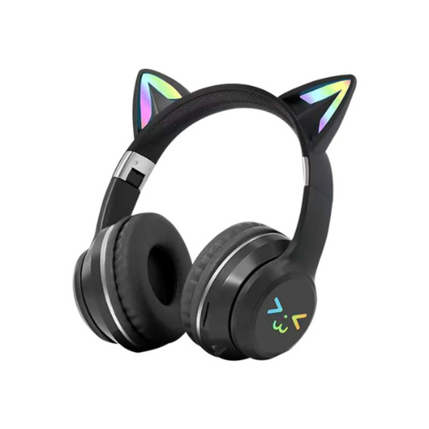 Headsets Black Bluetooth Cat Ear Wireless Foldable Headset For Mobile Accessories