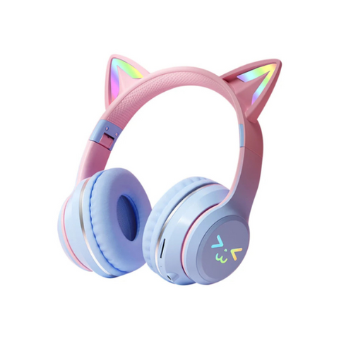 Headsets Headphone Blue Bluetooth Cat Ear Wireless Foldable Headset For Mobile Accessories