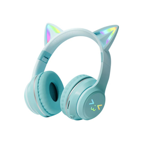 Headsets Green Bluetooth Cat Ear Wireless Foldable Headset Over Headphones