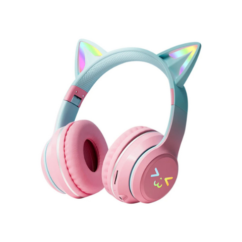 Headsets Pink Bluetooth Cat Ear Wireless Foldable Headset Over Headphones For Mobile Accessories