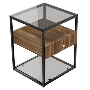 Side Tables Drawer 3 Tier Living Room Storage End Table