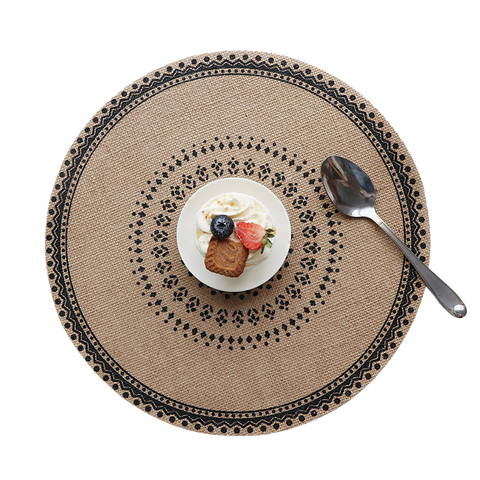 Placemats Bohemian Round Woven | Set Of 5 With Fringe Design