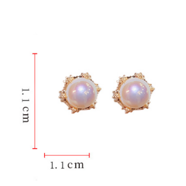 Earrings Small And Exquisite Retro Macbeth Pearl Zircon Made From Copper