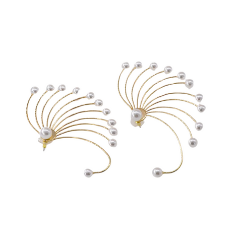 Earrings Personalized Pearl Fan Shaped Ear Loop Alloy Accessory For Various Occasions