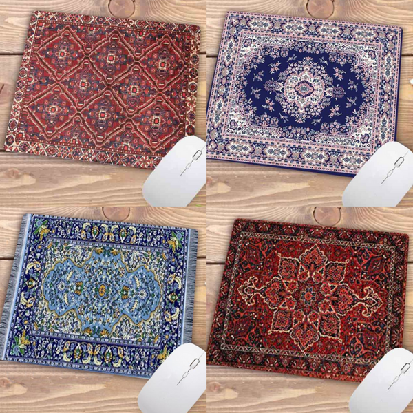 Desk Mats Mouse Pad Blue 22X18cm Persian Tribal Carpet Computer Office Desk Non Slip Mat