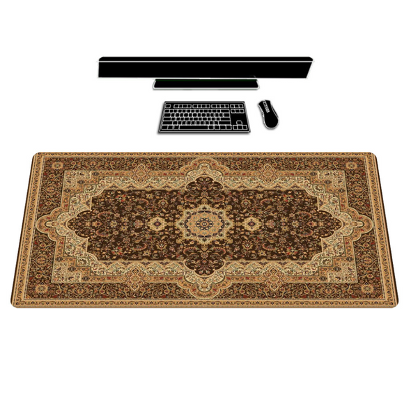 Desk Mats Mouse Pad Brown 300X600x2mm Persian Rug Gaming Rubber Protector Desk Mat