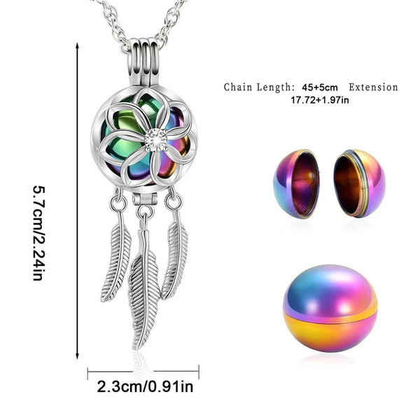 Necklaces & Pendants Urn Cremation Pendant Dreamcatcher Blossom Cage Locket Ash Holder Necklace