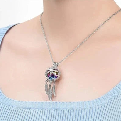 Necklaces & Pendants Urn Cremation Pendant Dreamcatcher Blossom Cage Locket Ash Holder Necklace