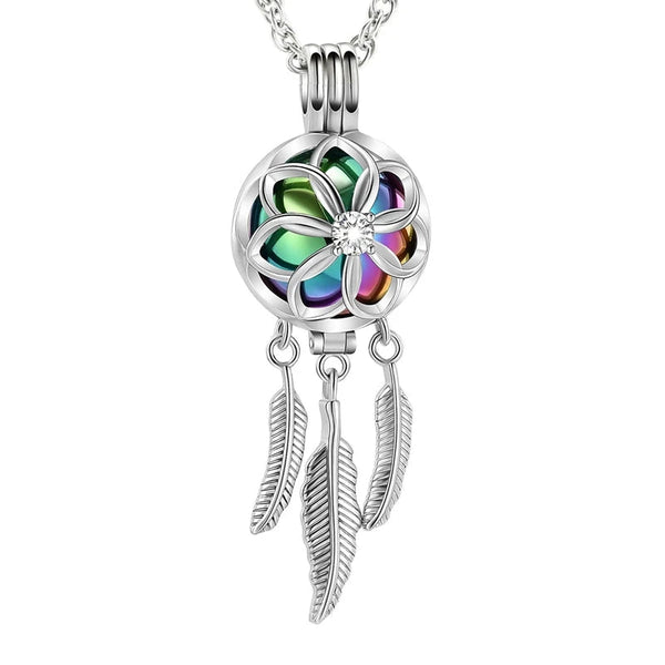 Necklaces & Pendants Urn Cremation Pendant Dreamcatcher Blossom Cage Locket Ash Holder Necklace