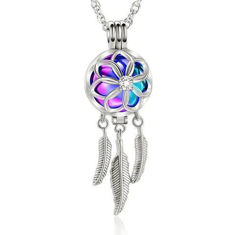 Necklaces & Pendants Urn Cremation Pendant Dreamcatcher Blossom Cage Locket Ash Holder Necklace