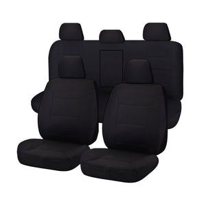 Seat Covers For Mitsubishi Triton Fr Mq Series 01/2015 On Dual Cab Utility Black Challenger