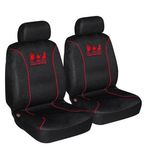 Seat Covers Universal 60/25 Airbag Front Seat Cover Nobody Rides For Free Red