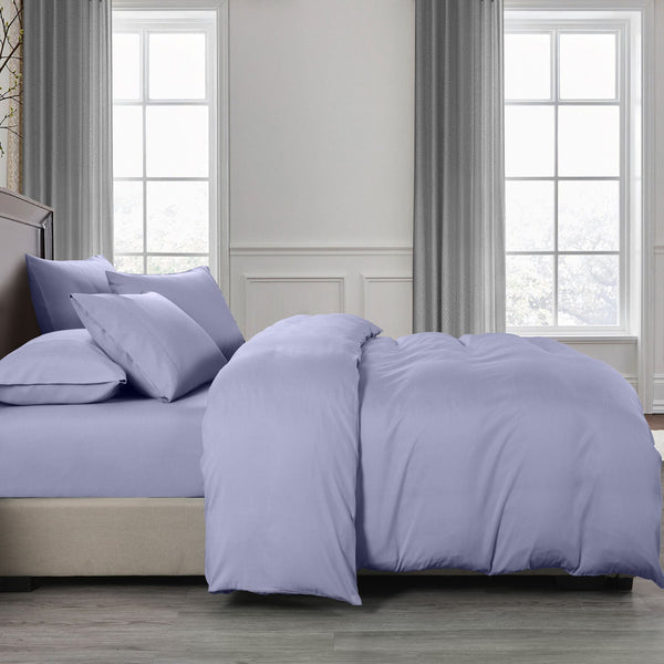 Quilt Covers Royal Comfort 2000Tc 6 Piece Bamboo Sheet & Quilt Cover Set Cooling Breathable King Lilac Grey