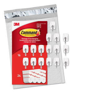 Wall Hooks & Hangers Command Small Wire Value Pack, 16 Hooks And 24 Strips, Gp067 16Na