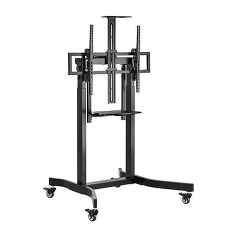 Monitor Mounts & Stands Brateck Deluxe Motorized Large Tv Cart With Tilt, Equipment Shelf And Camera Mount Fit 55' 100' Up To 120Kg Black