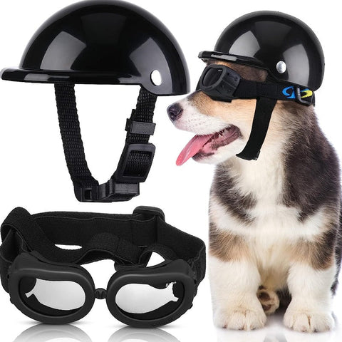 Dog Costumes Dog Helmet Goggles, Small Size, Black