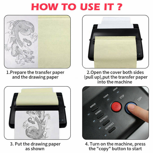 Printers Abs Tattoo Transfer Copier Printer Machine Thermal Stencil Paper Body Art Maker