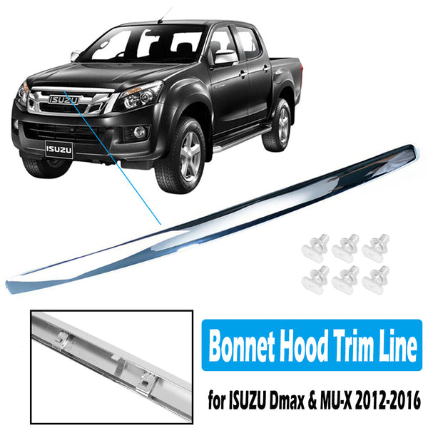 Mouldings, Trim Chrome Abs Car Front Line Bonnet Hood Trim For Isuzu D Max Dmax Mu X 2012 2016