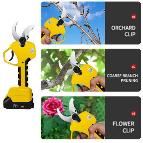 Pruning Shears & Snips Cordless Brushless 4 Pole Pruning Shear Secateur Bush Cutter Yellow