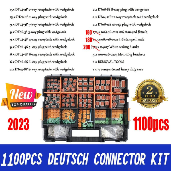 Wire & Cable Connectors Au 1000 Pcs Deutsch Dt Connector Kit 14 16Awg Stamped Contacts 1100Pcs Upgrade