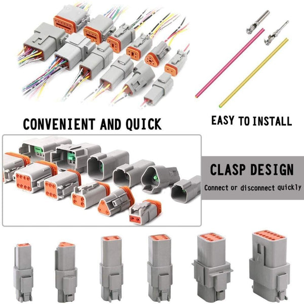 Wire & Cable Connectors Au 1000 Pcs Deutsch Dt Connector Kit 14 16Awg Stamped Contacts 1100Pcs Upgrade