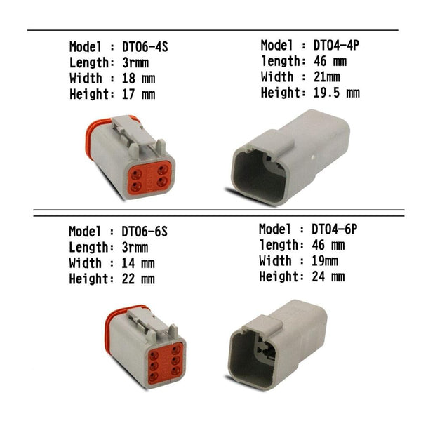 Wire & Cable Connectors Au 1000 Pcs Deutsch Dt Connector Kit 14 16Awg Stamped Contacts 1100Pcs Upgrade