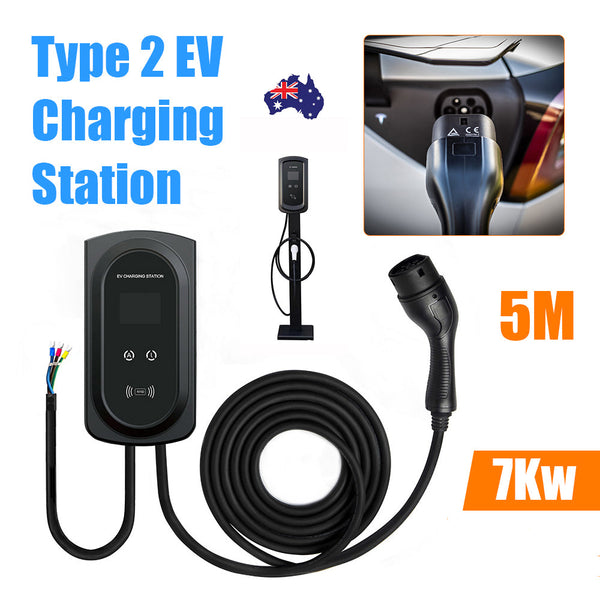 Electric Vehicle Accessories 7Kw 1 Phases Ev Charging Station Touch Wallbox With App Control Vehicle Charger